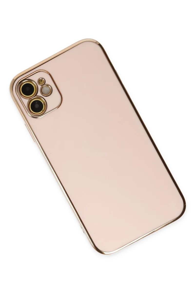 Newface iPhone 12 Kılıf Volet Silikon - Pembe