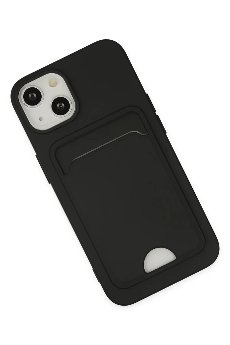 Newface iPhone 14 Plus Kılıf Kelvin Kartvizitli Silikon - Siyah