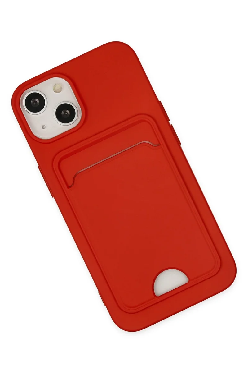 Newface iPhone 14 Plus Kılıf Kelvin Kartvizitli Silikon - Kırmızı