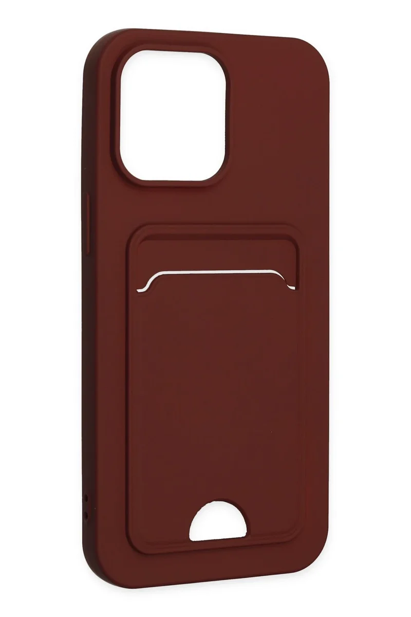 Newface iPhone 14 Pro Kılıf Kelvin Kartvizitli Silikon - Bordo