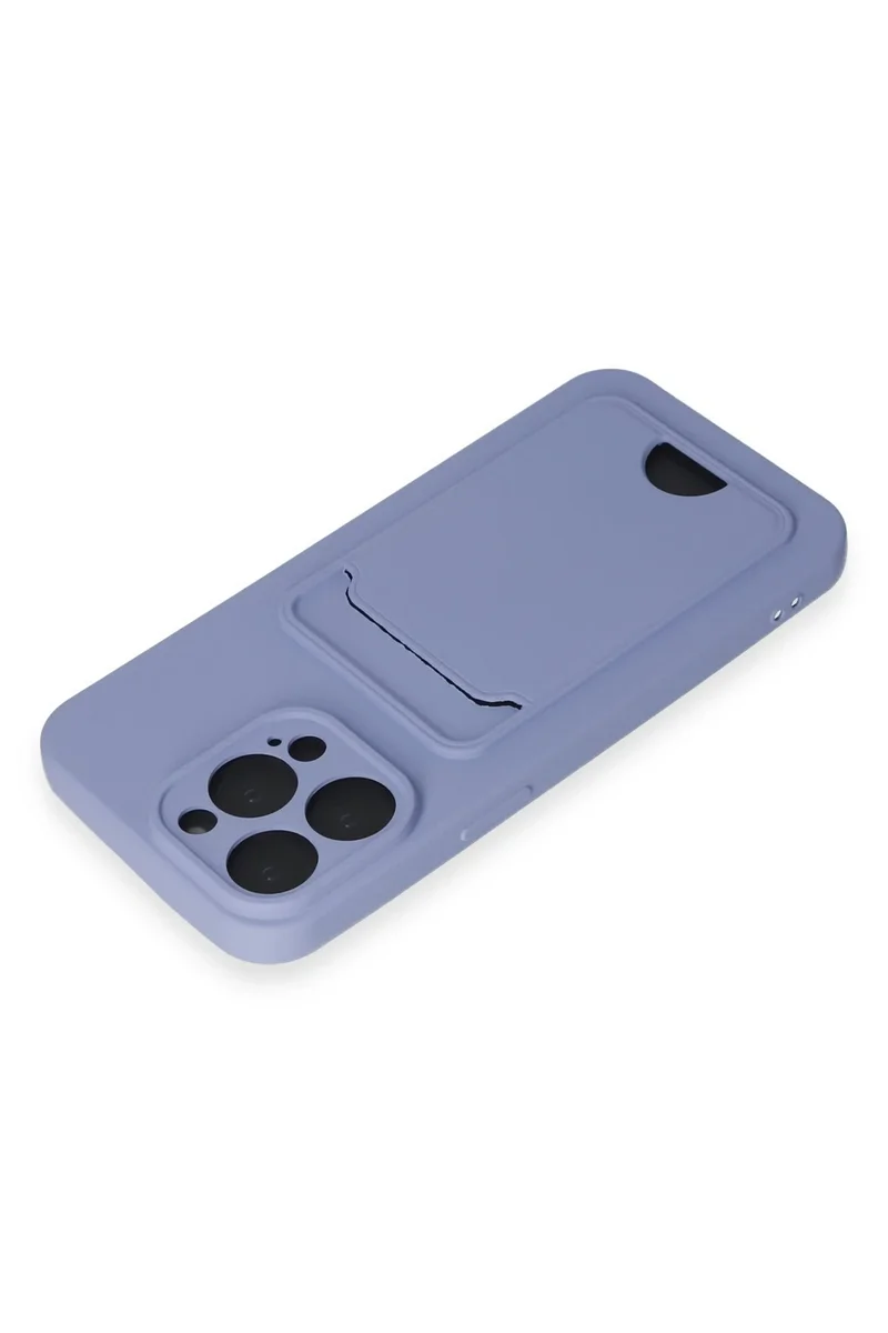 Newface iPhone 14 Pro Max Kılıf Kelvin Kartvizitli Silikon - Lila