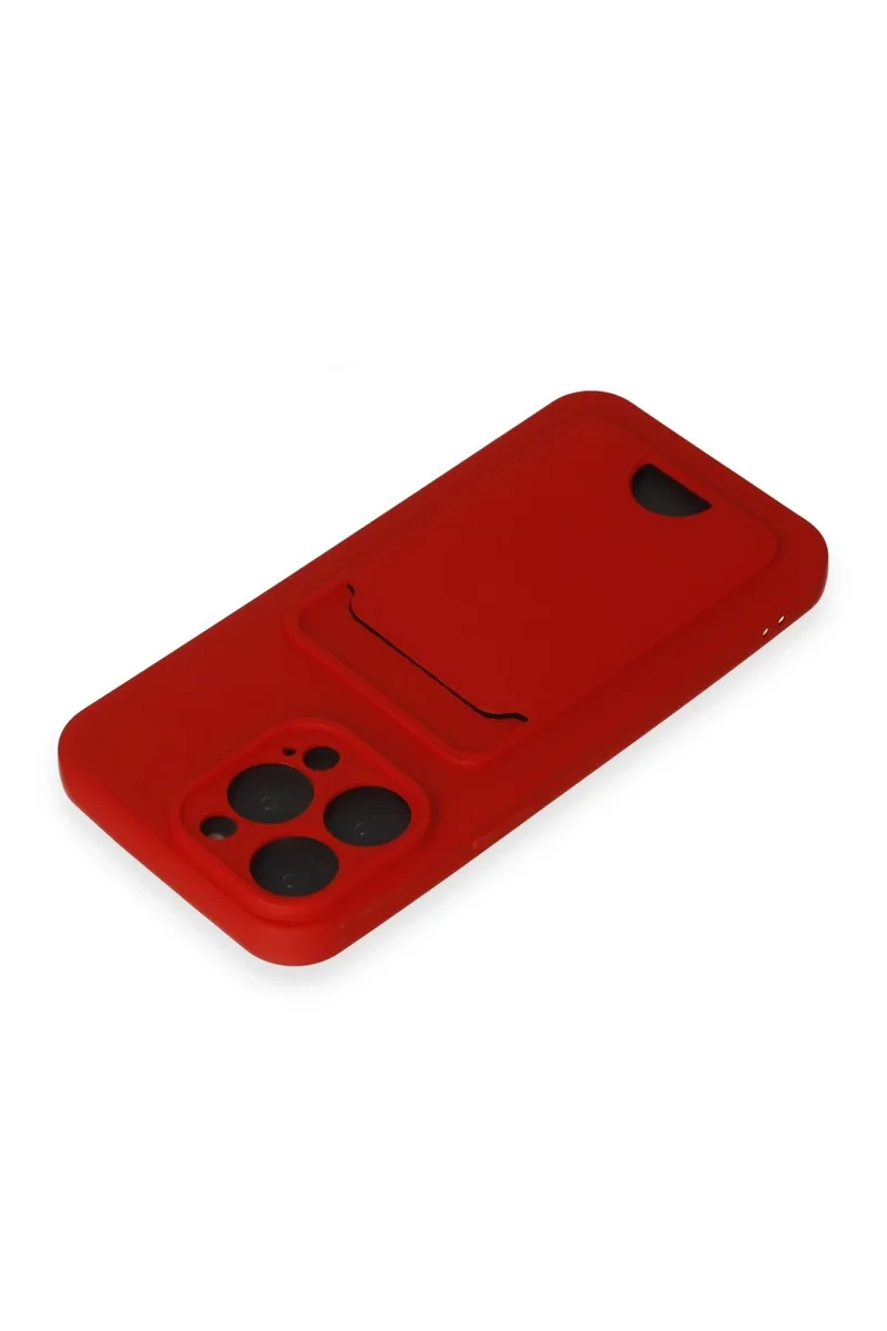 Newface iPhone 14 Pro Max Kılıf Kelvin Kartvizitli Silikon - Kırmızı