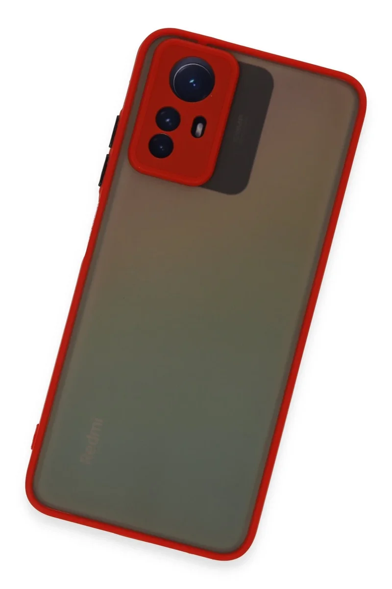 Newface Xiaomi Redmi Note 12S Kılıf Montreal Silikon Kapak - Kırmızı