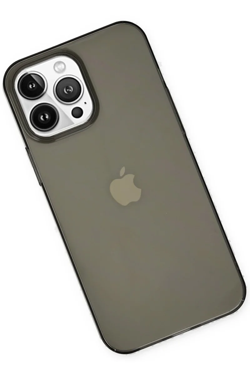 Newface iPhone 14 Pro Kılıf Pc Sert Şeffaf Kapak - Siyah