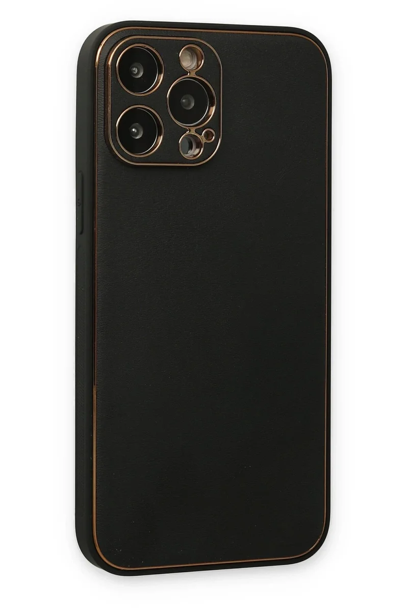 Newface iPhone 14 Pro Kılıf Coco Deri Silikon Kapak - Siyah