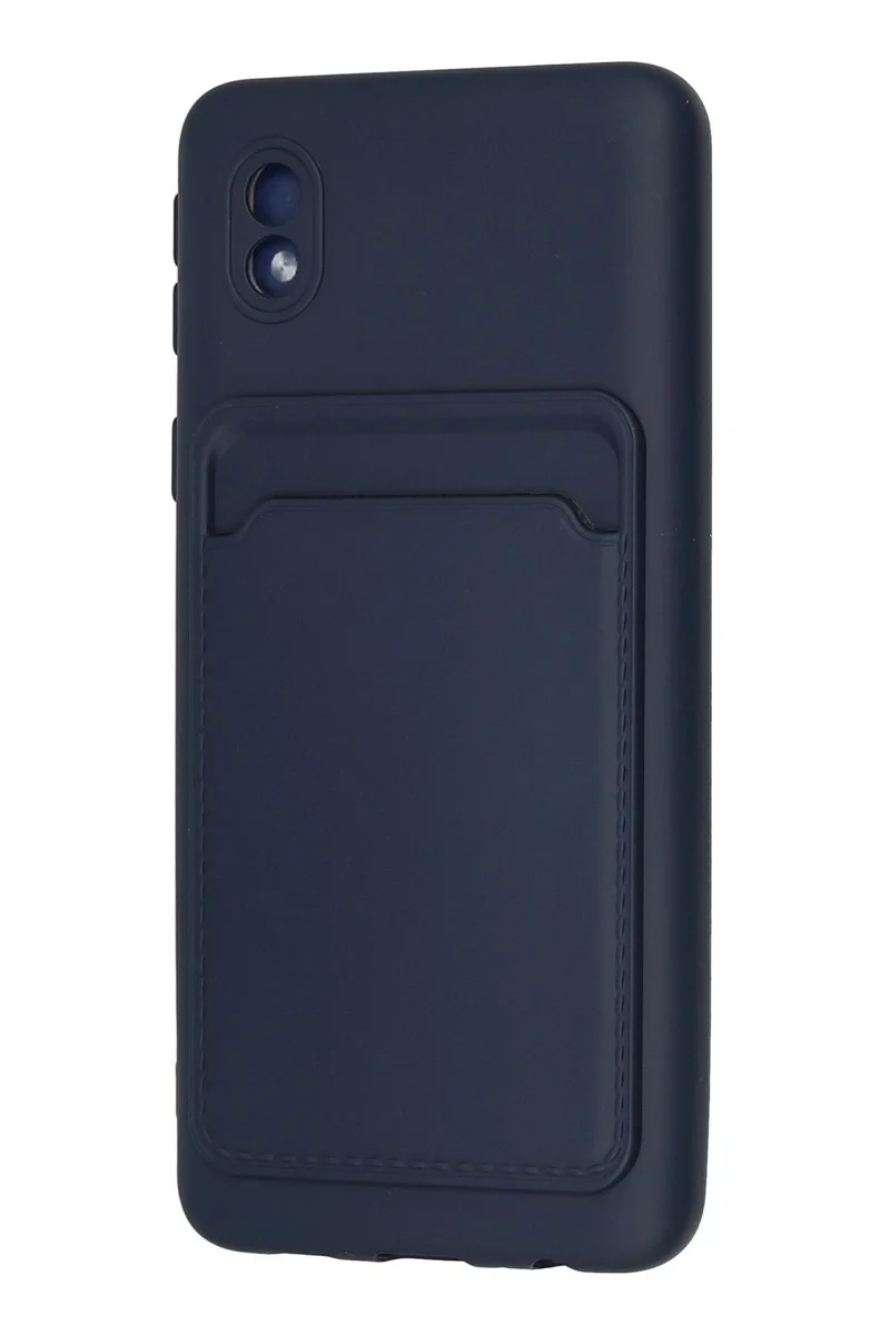 Newface Samsung Galaxy A01 Core Kılıf Kelvin Kartvizitli Silikon - Lacivert