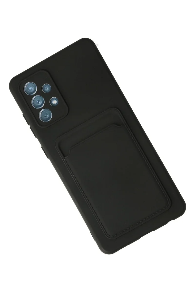 Newface Samsung Galaxy A72 Kılıf Kelvin Kartvizitli Silikon - Siyah