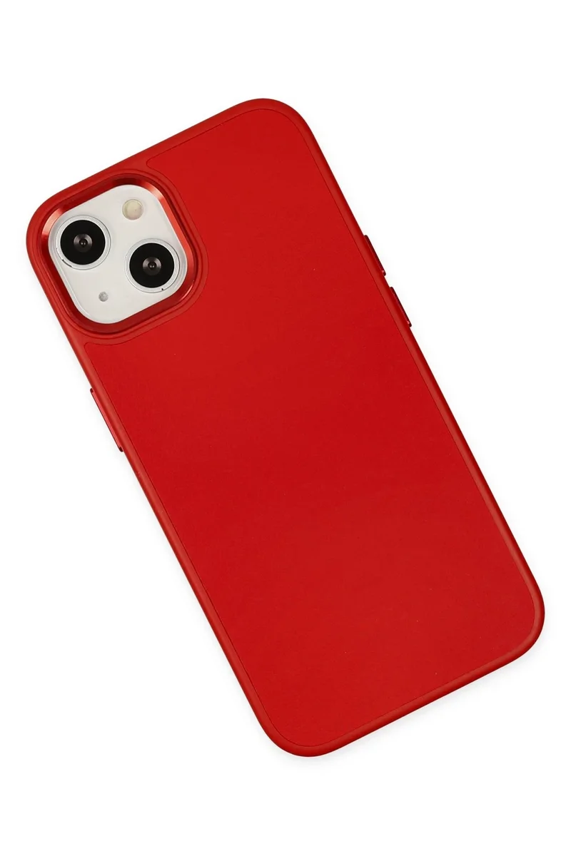 Newface iPhone 14 Plus Kılıf Asya Deri Silikon - Kırmızı