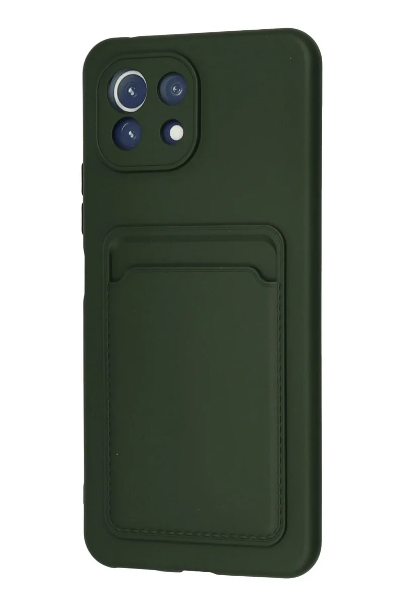 Newface Xiaomi Mi 11 Kılıf Kelvin Kartvizitli Silikon - Koyu Yeşil
