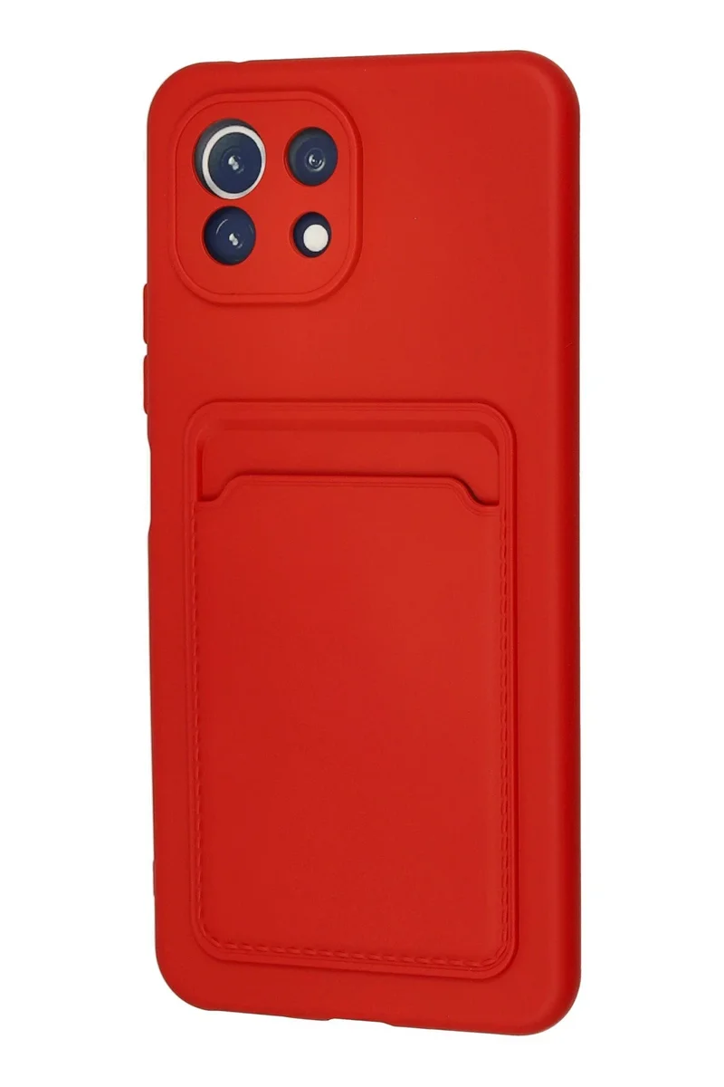 Newface Xiaomi Mİ 11 Lite Kılıf Kelvin Kartvizitli Silikon - Kırmızı