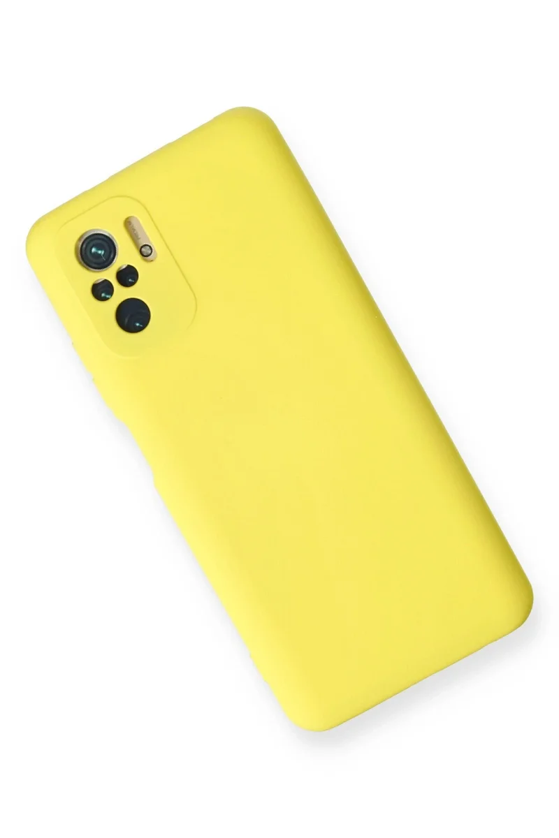 Newface Xiaomi Redmi Note 10 Kılıf Nano içi Kadife Silikon - Sarı