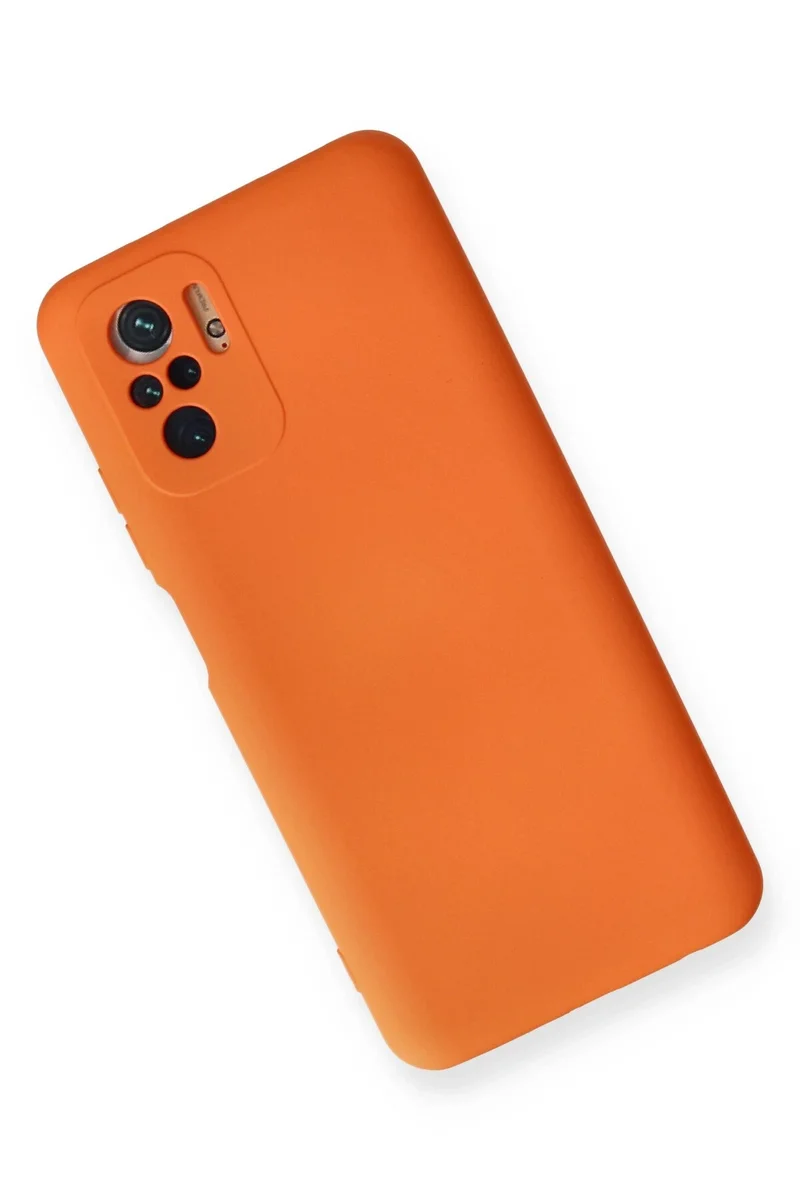 Newface Xiaomi Redmi Note 10 Kılıf Nano içi Kadife Silikon - Turuncu