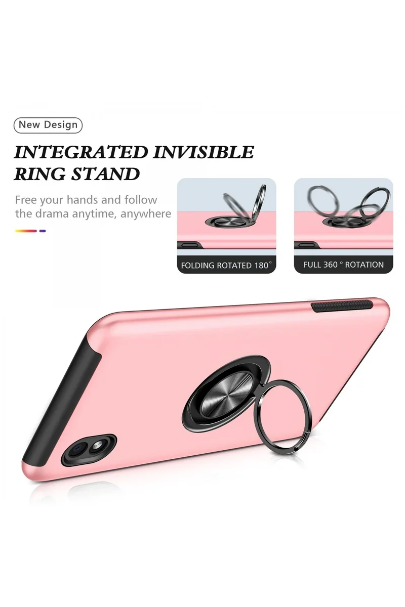 Newface Samsung Galaxy A01 Core Kılıf Elit Yüzüklü Kapak - Pembe