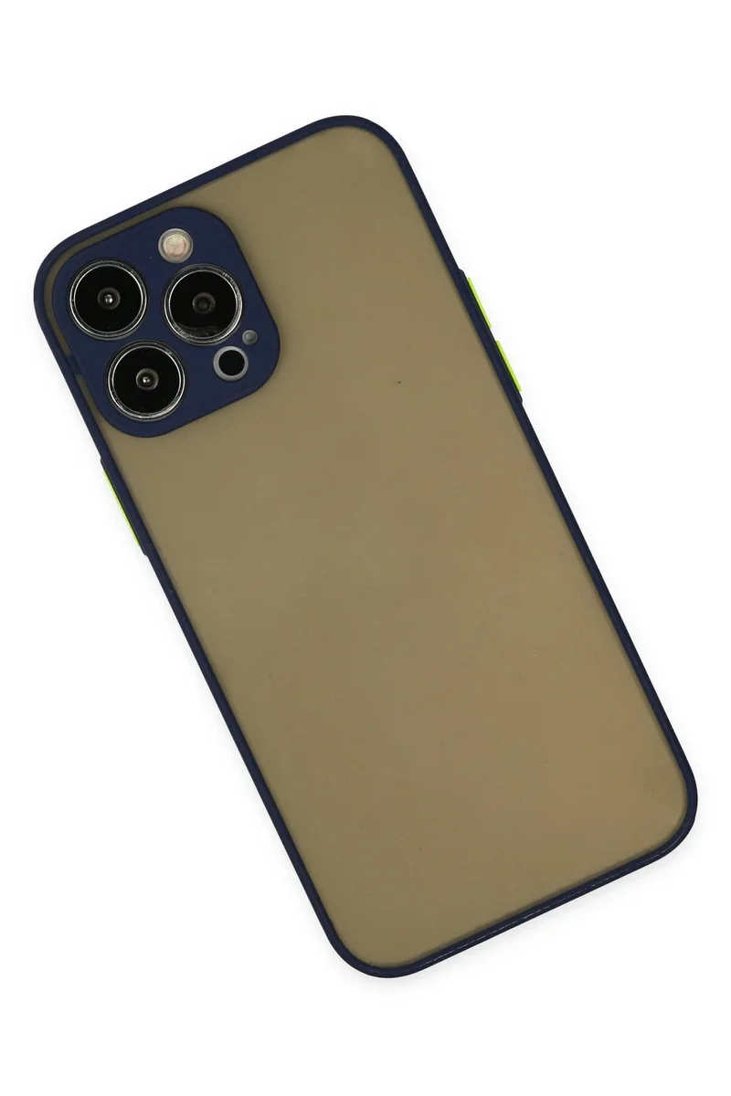 Newface iPhone 14 Pro Max Kılıf Montreal Silikon Kapak - Lacivert