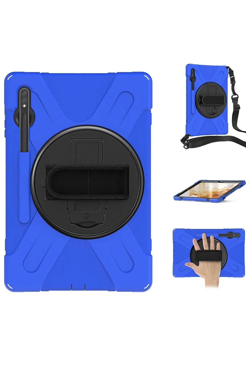 Newface Samsung Galaxy T737 Tab S7 FE 12.4 Kılıf Amazing Tablet Kapak - Mavi