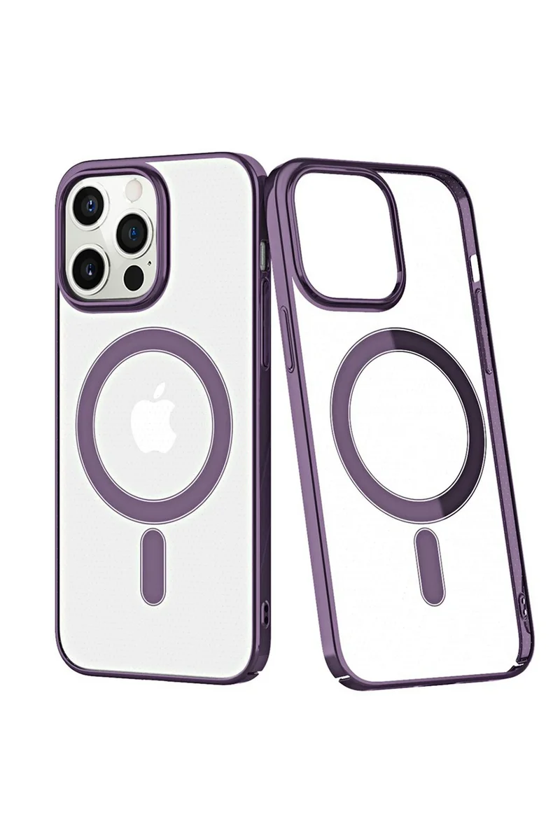 Newface iPhone 13 Pro Kılıf Element Magneticsafe Sert Kapak - Derin Mor