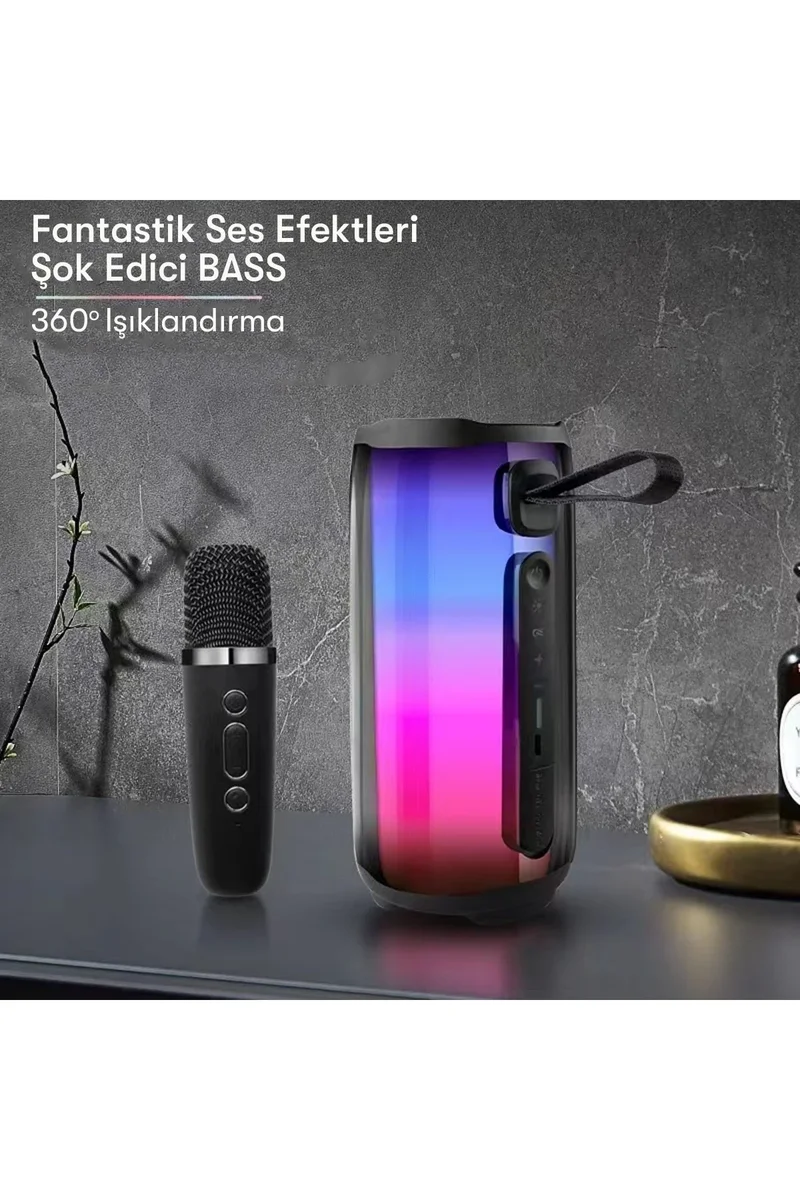 Newface Pluse 5 Mikrofonlu RGB Kablosuz Hoparlör - Beyaz