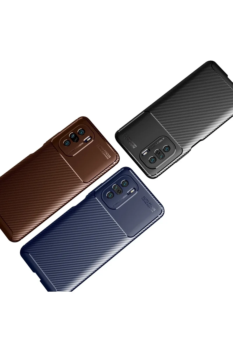 Newface Xiaomi Poco F3 Kılıf Auto Focus Karbon Kapak - Siyah