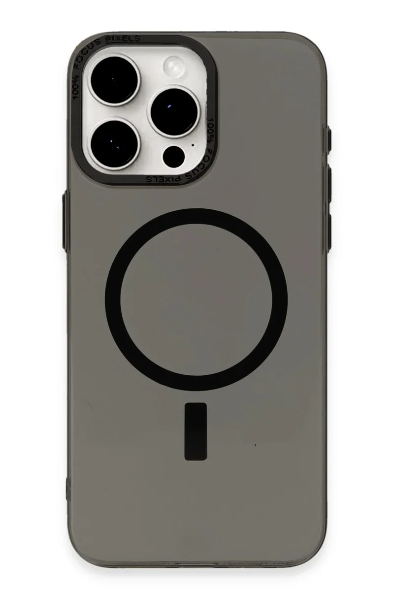 Newface iPhone 15 Pro Kılıf Anka PC Magneticsafe Sert Metal Kapak - Siyah
