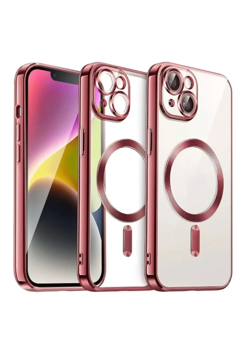 Newface iPhone 15 Kılıf Kross Magneticsafe Kapak - Kırmızı