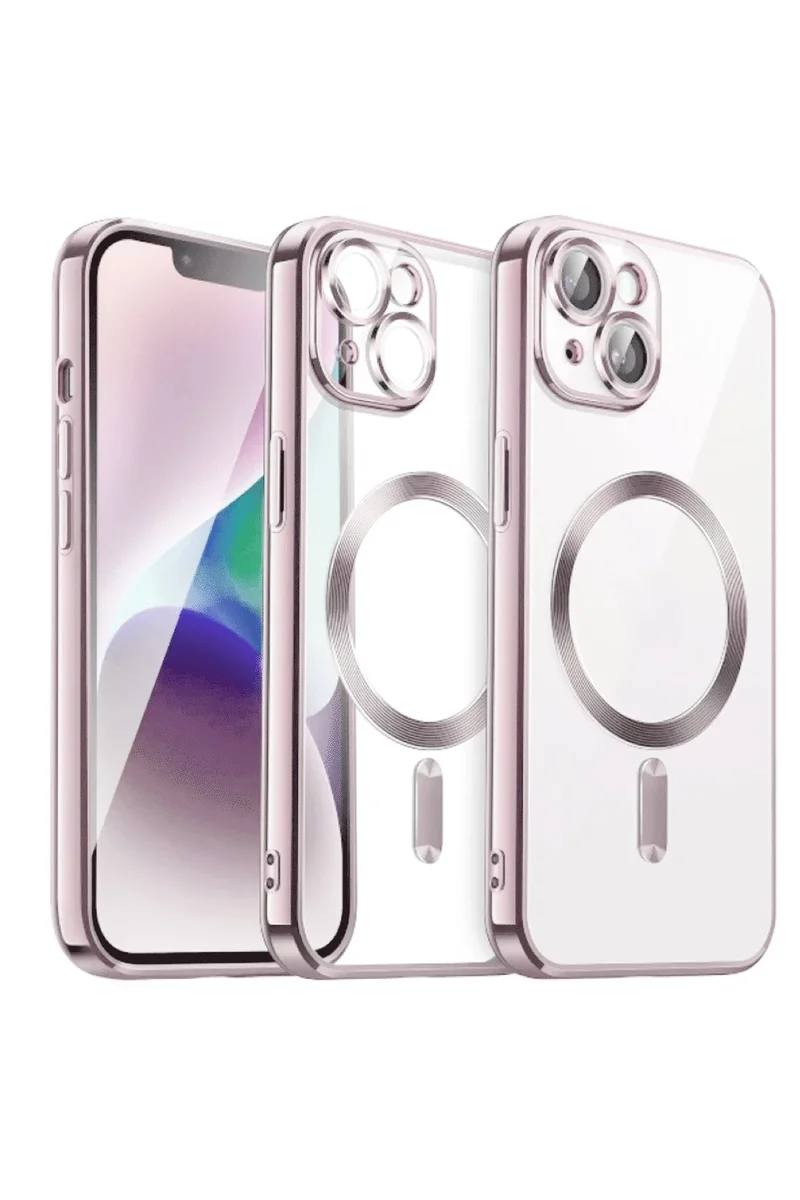 Newface iPhone 15 Kılıf Kross Magneticsafe Kapak - Rose