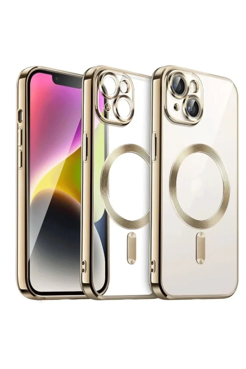 Newface iPhone 15 Kılıf Kross Magneticsafe Kapak - Gold