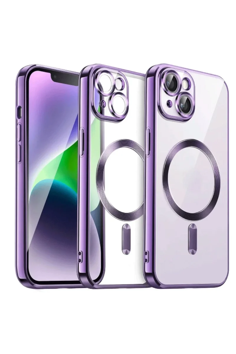 Newface iPhone 15 Kılıf Kross Magneticsafe Kapak - Mor