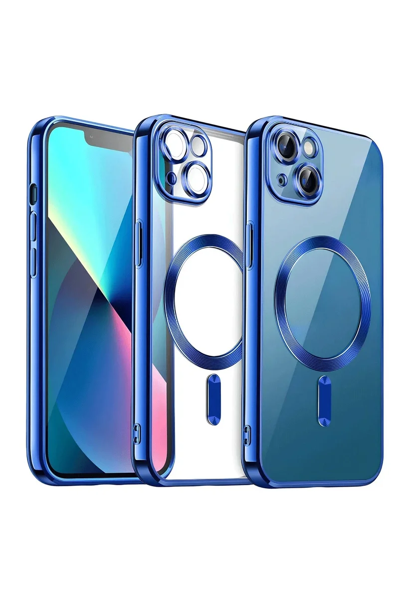 Newface iPhone 15 Kılıf Kross Magneticsafe Kapak - Lacivert