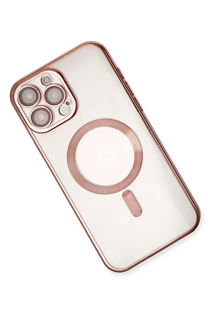 Newface iPhone 15 Pro Kılıf Kross Magneticsafe Kapak - Rose