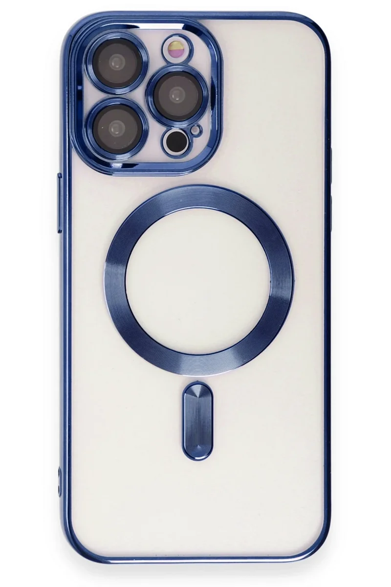 Newface iPhone 15 Pro Kılıf Kross Magneticsafe Kapak - Lacivert