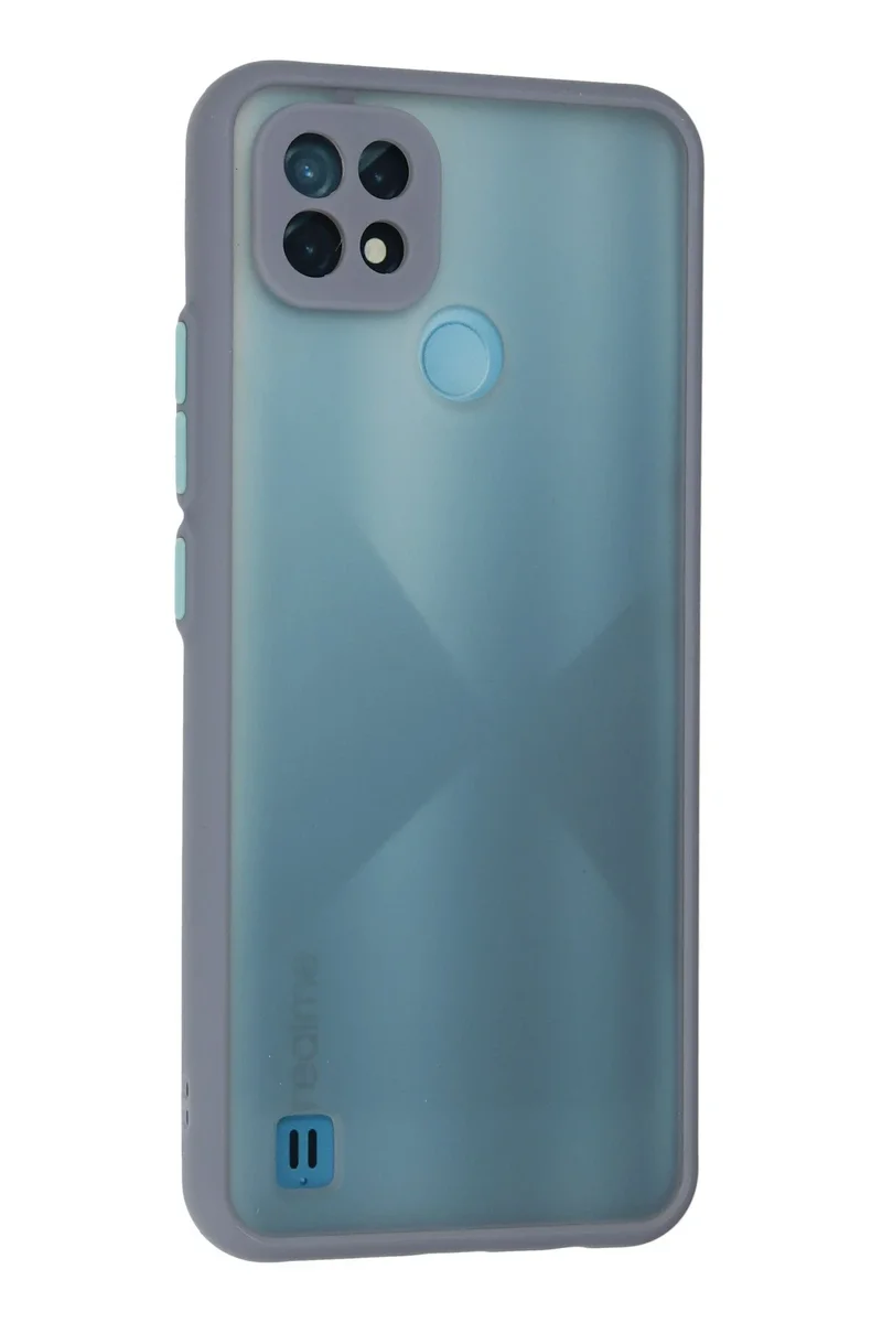 Newface Realme C21 Kılıf Montreal Silikon Kapak - Gri