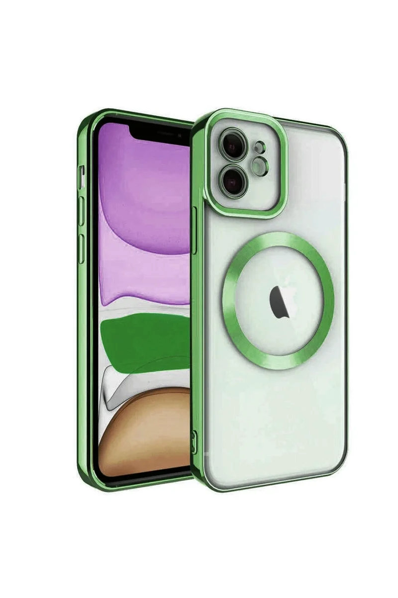 Newface iPhone 11 Kılıf Kross Magneticsafe Kapak - Koyu Yeşil