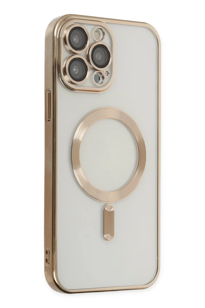 Newface iPhone 13 Pro Max Kılıf Kross Magneticsafe Kapak - Gold