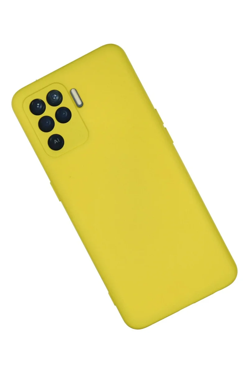Newface Oppo Reno 5 Lite Kılıf Nano içi Kadife Silikon - Sarı