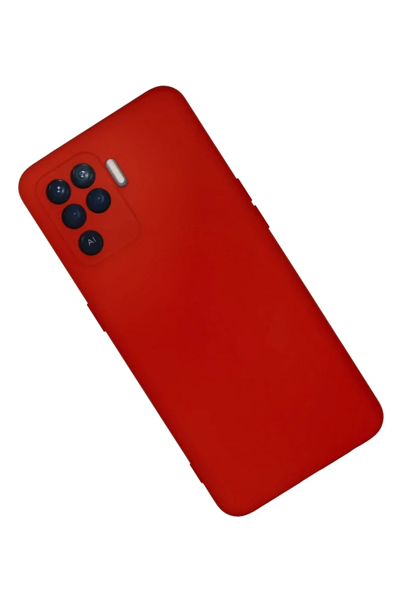 Newface Oppo Reno 5 Lite Kılıf Nano içi Kadife Silikon - Kırmızı