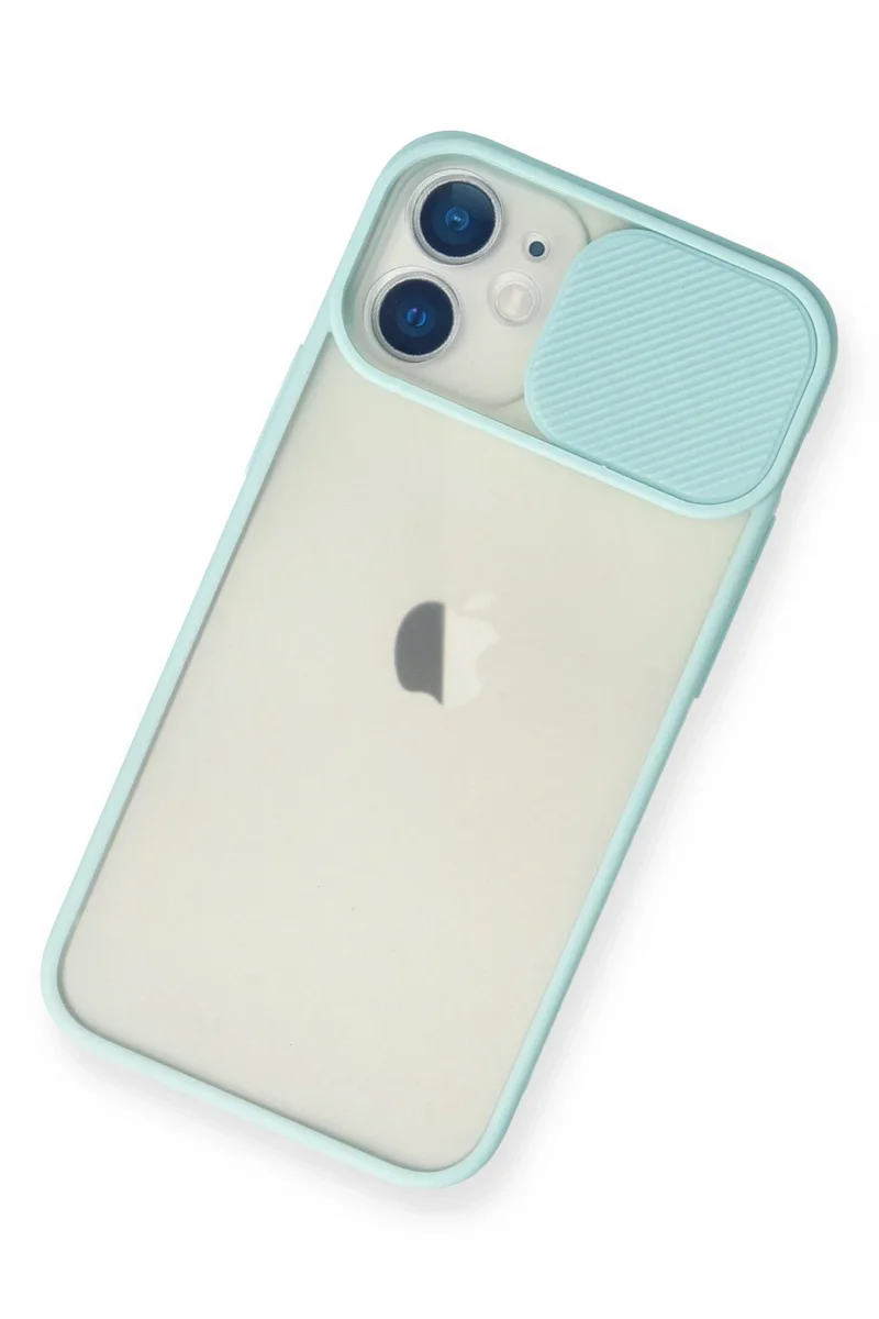 Newface iPhone 11 Kılıf Palm Buzlu Kamera Sürgülü Silikon - Turkuaz
