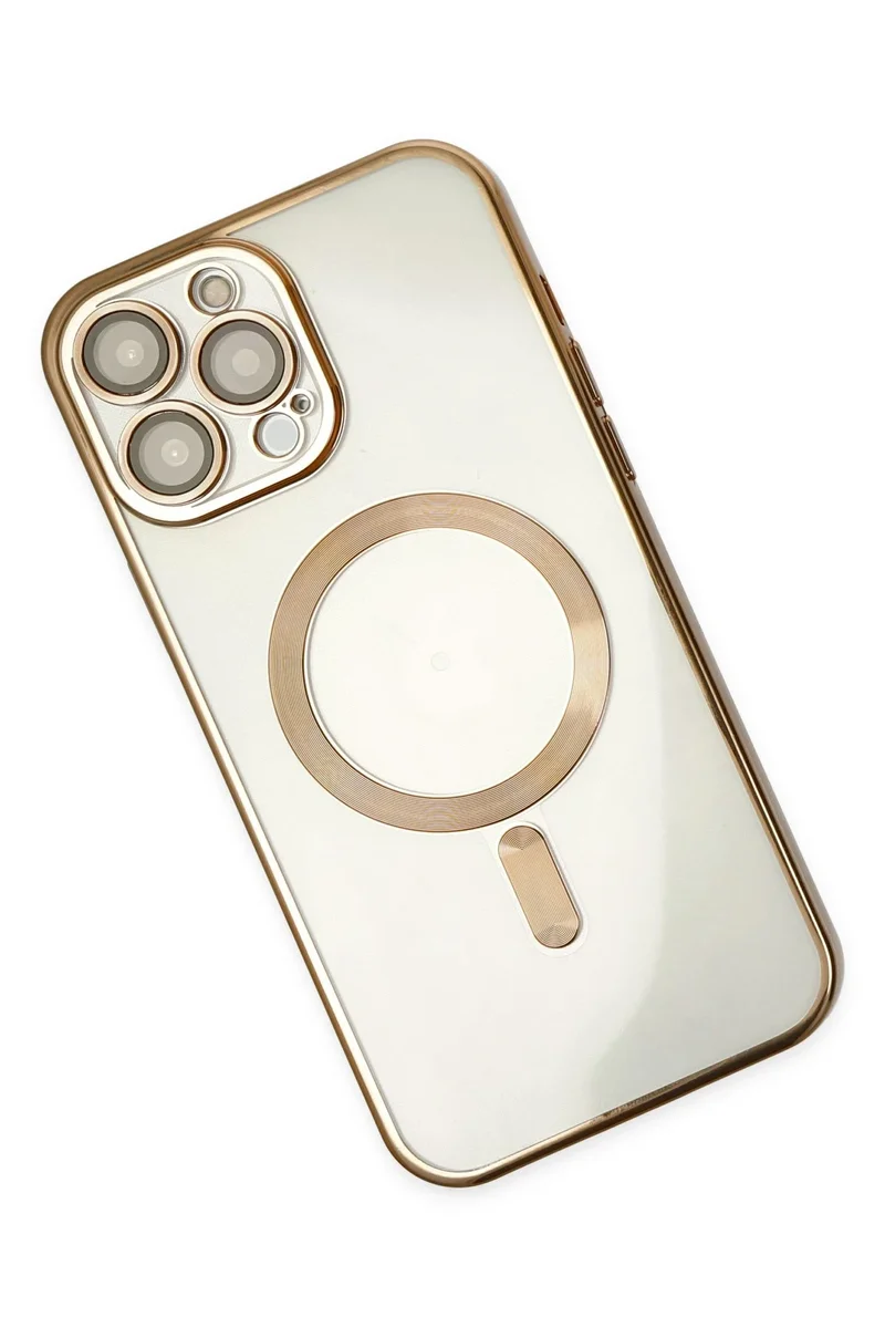 Newface iPhone 14 Pro Kılıf Kross Magneticsafe Kapak - Gold
