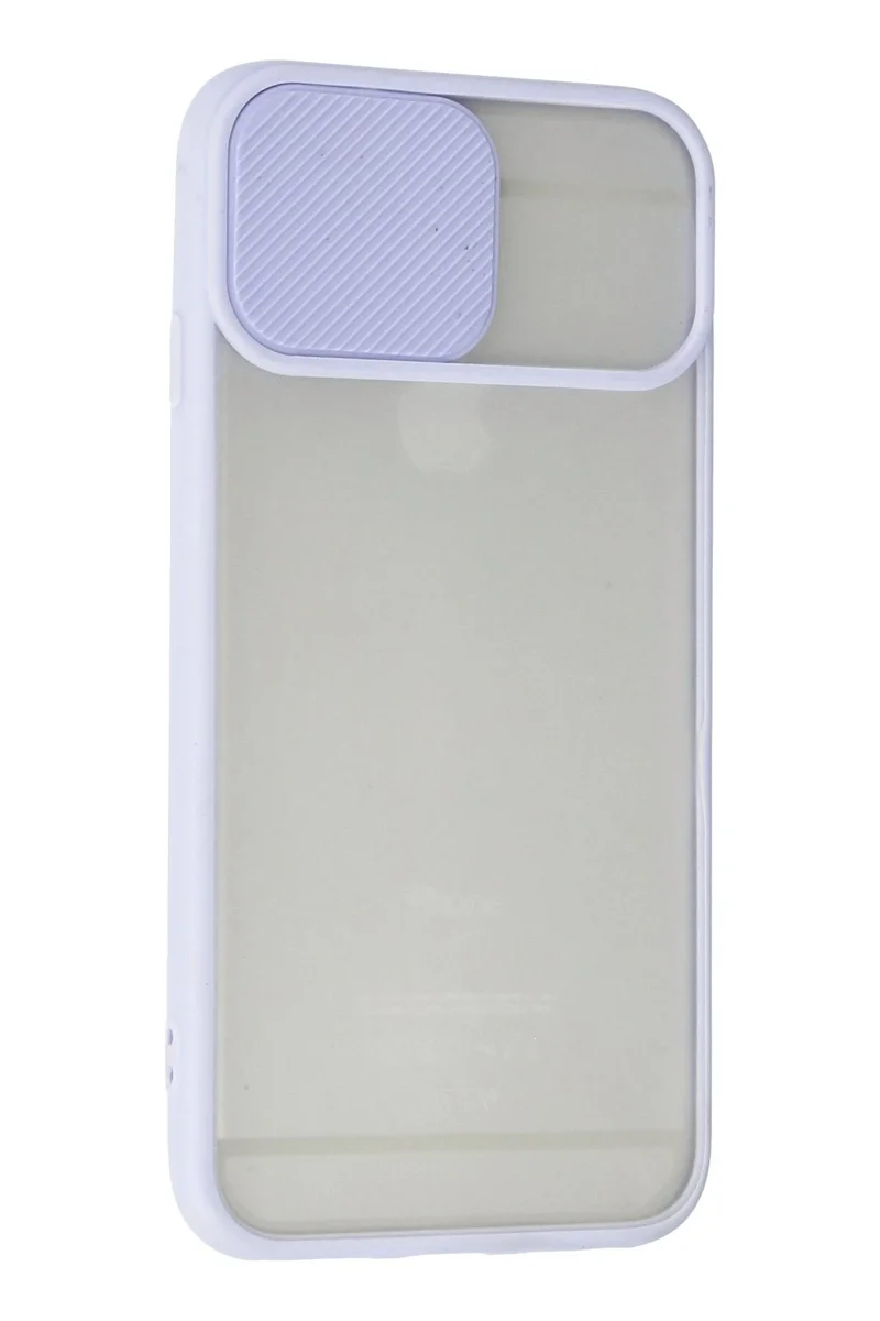 Newface iPhone 6 Kılıf Palm Buzlu Kamera Sürgülü Silikon - Lila