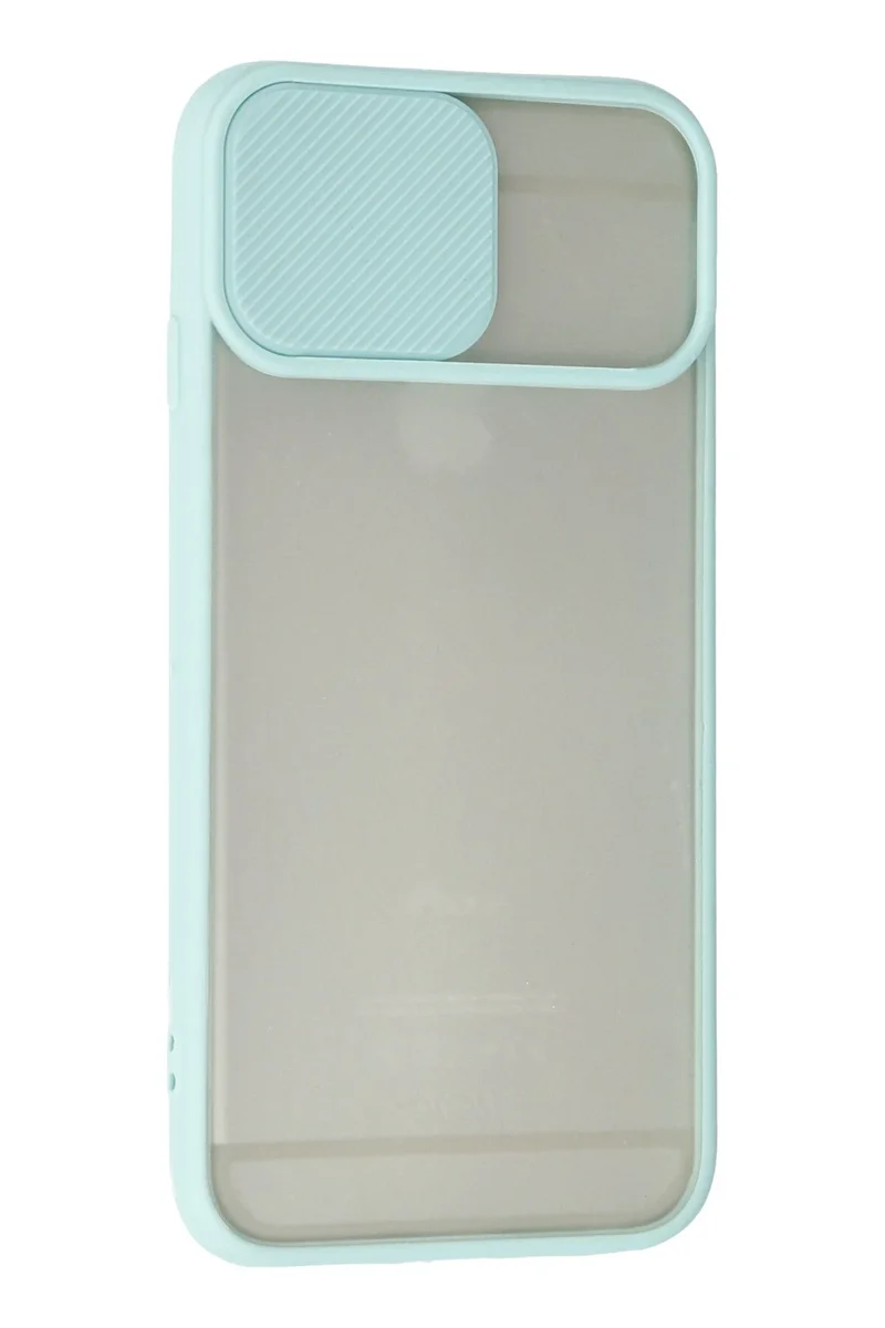 Newface iPhone 6 Kılıf Palm Buzlu Kamera Sürgülü Silikon - Turkuaz
