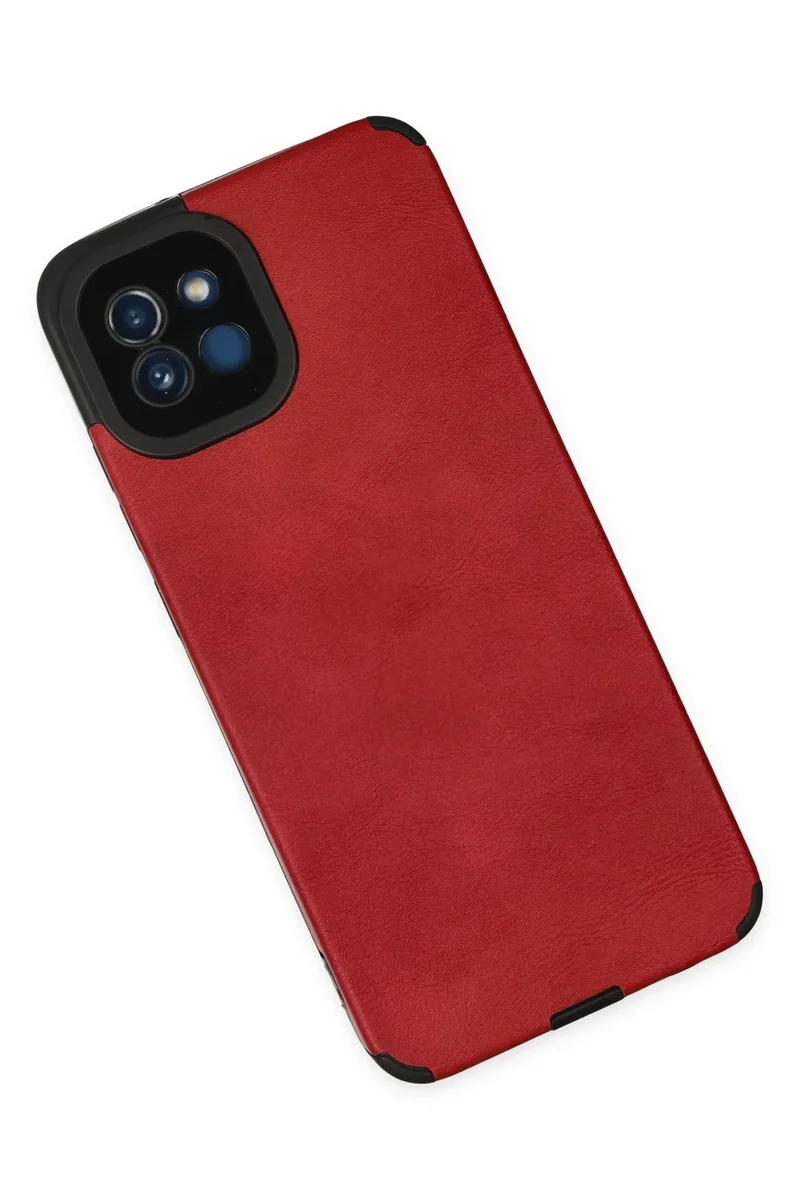 Newface Samsung Galaxy A03 Kılıf Loop Deri Silikon - Kırmızı