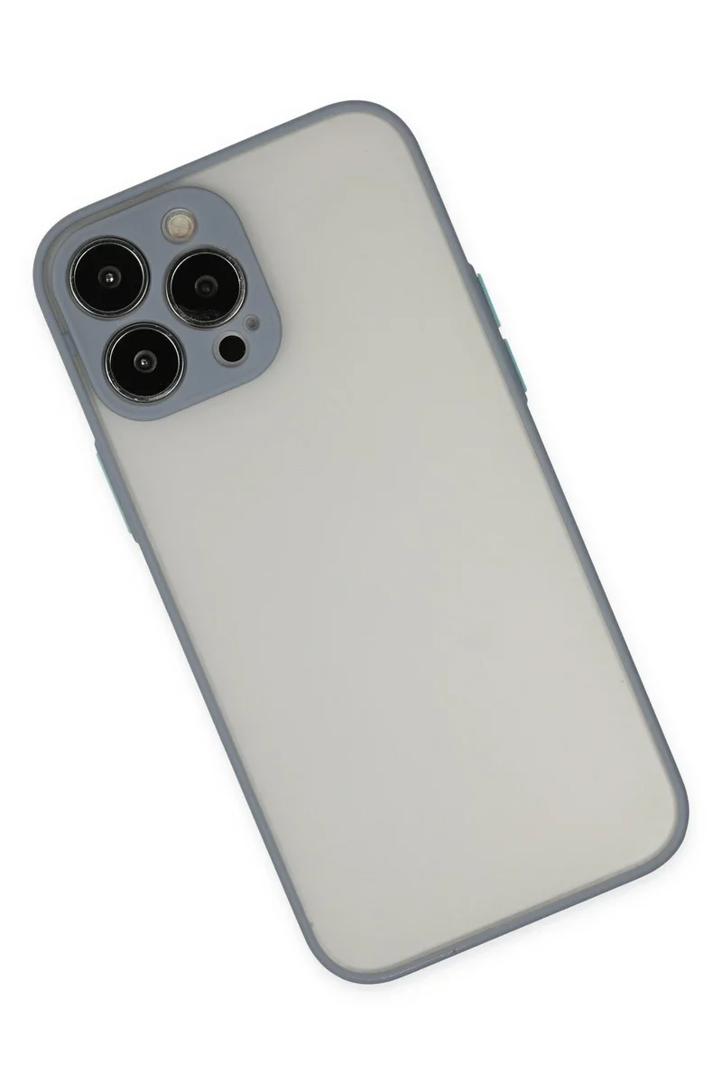 Newface iPhone 15 Pro Max Kılıf Montreal Silikon Kapak - Gri