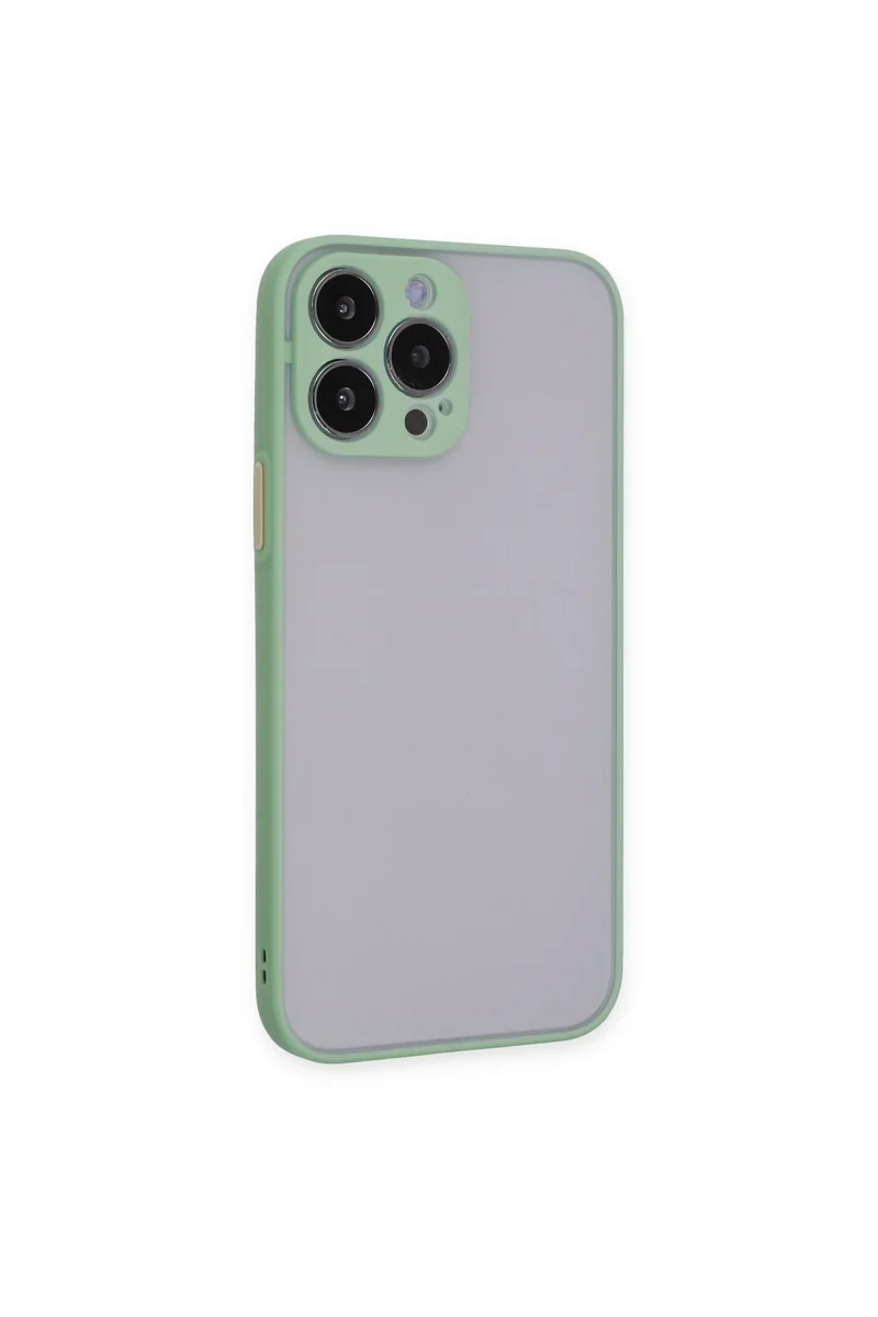 Newface iPhone 15 Pro Max Kılıf Montreal Silikon Kapak - Açık Yeşil