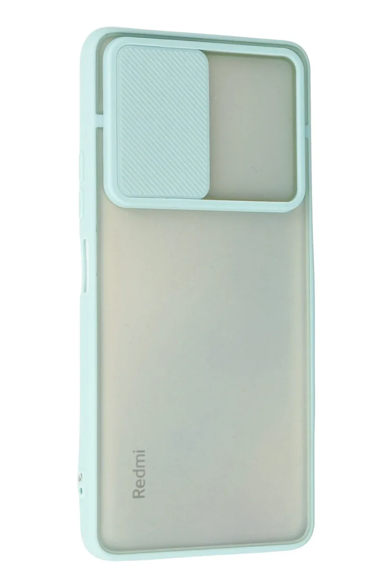 Newface Xiaomi Redmi Note 10 Pro Kılıf Palm Buzlu Kamera Sürgülü Silikon - Turkuaz