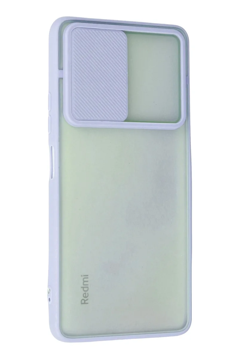 Newface Xiaomi Redmi Note 10 Pro Kılıf Palm Buzlu Kamera Sürgülü Silikon - Lila