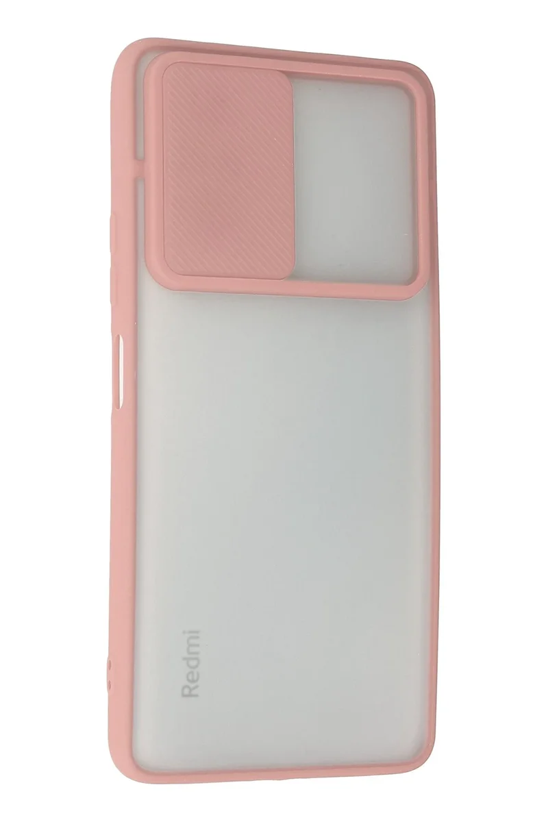 Newface Xiaomi Redmi Note 10 Pro Kılıf Palm Buzlu Kamera Sürgülü Silikon - Pembe