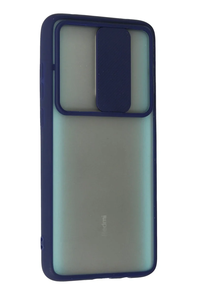 Newface Xiaomi Redmi Note 8 Pro Kılıf Palm Buzlu Kamera Sürgülü Silikon - Lacivert