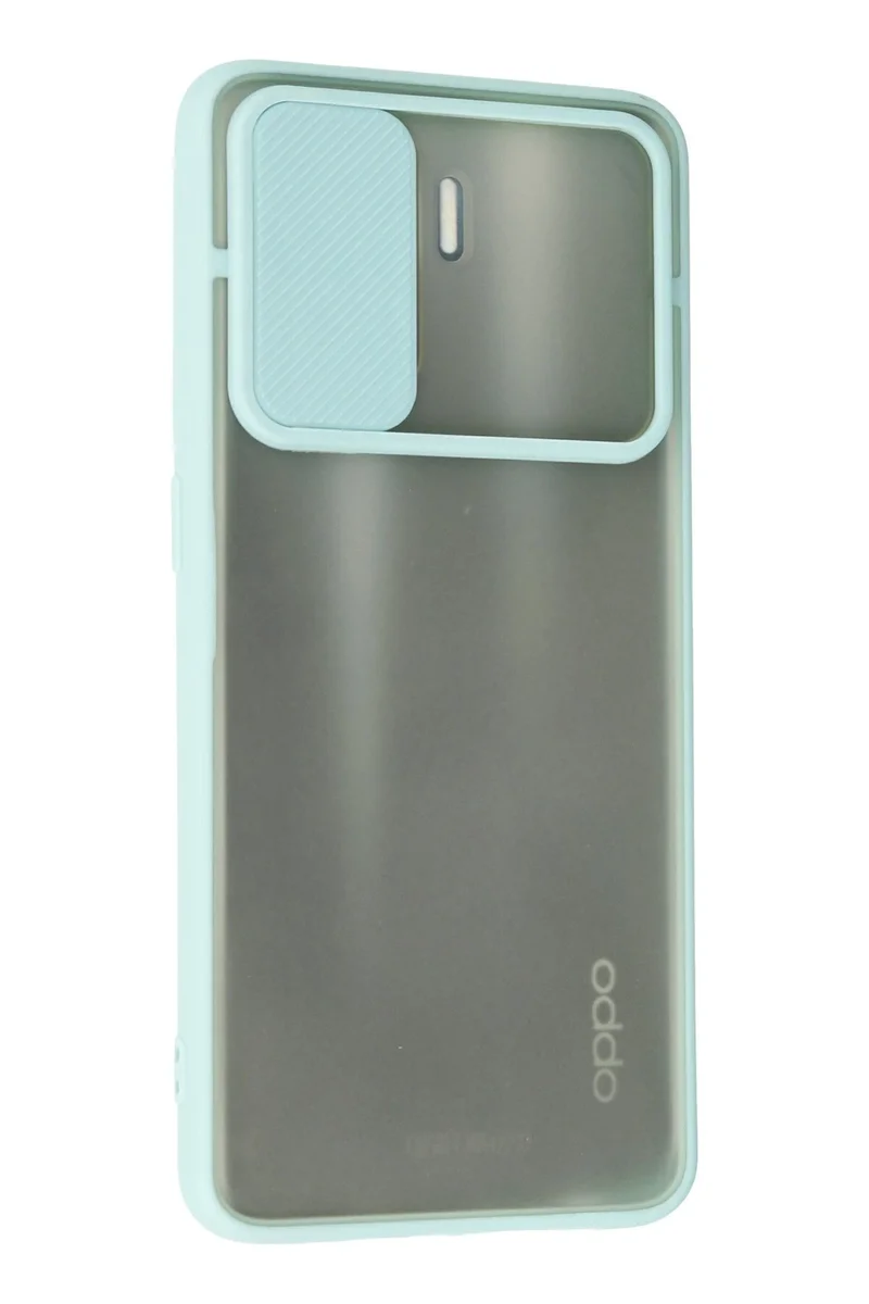 Newface Oppo Reno 5 Lite Kılıf Palm Buzlu Kamera Sürgülü Silikon - Turkuaz