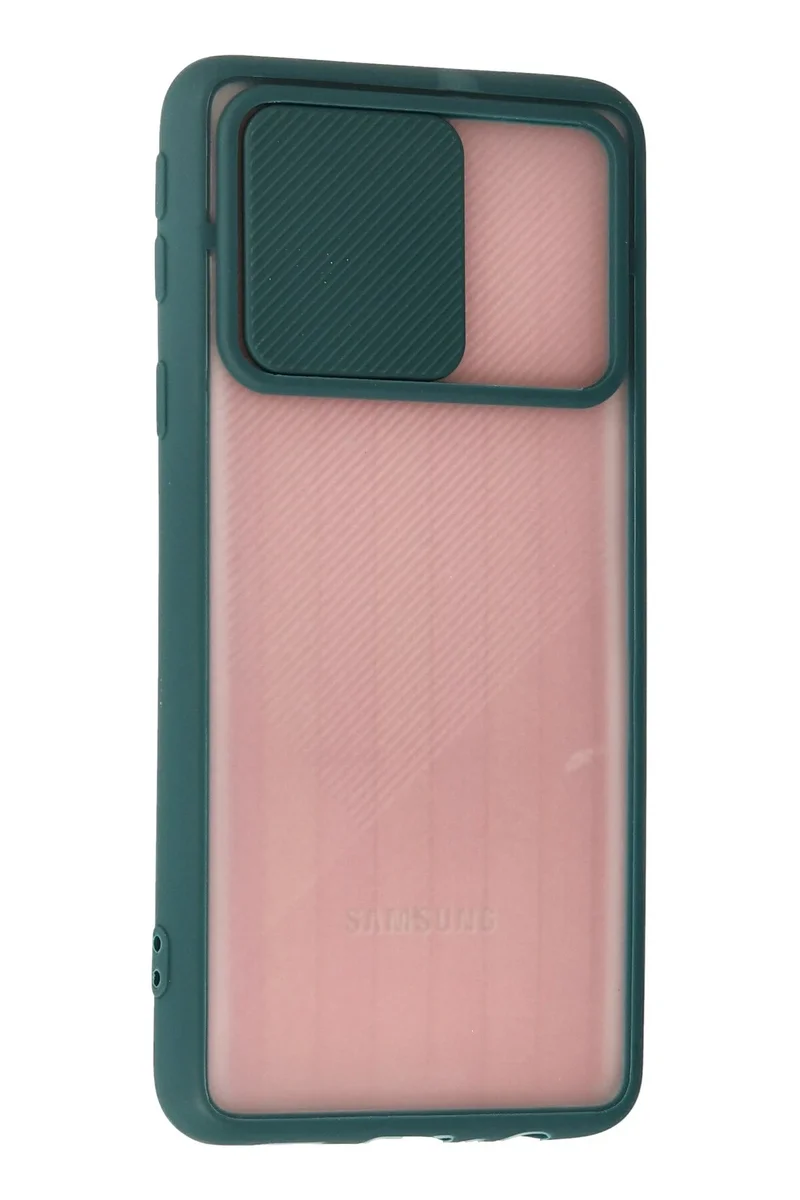 Newface Samsung Galaxy A01 Core Kılıf Palm Buzlu Kamera Sürgülü Silikon - Yeşil