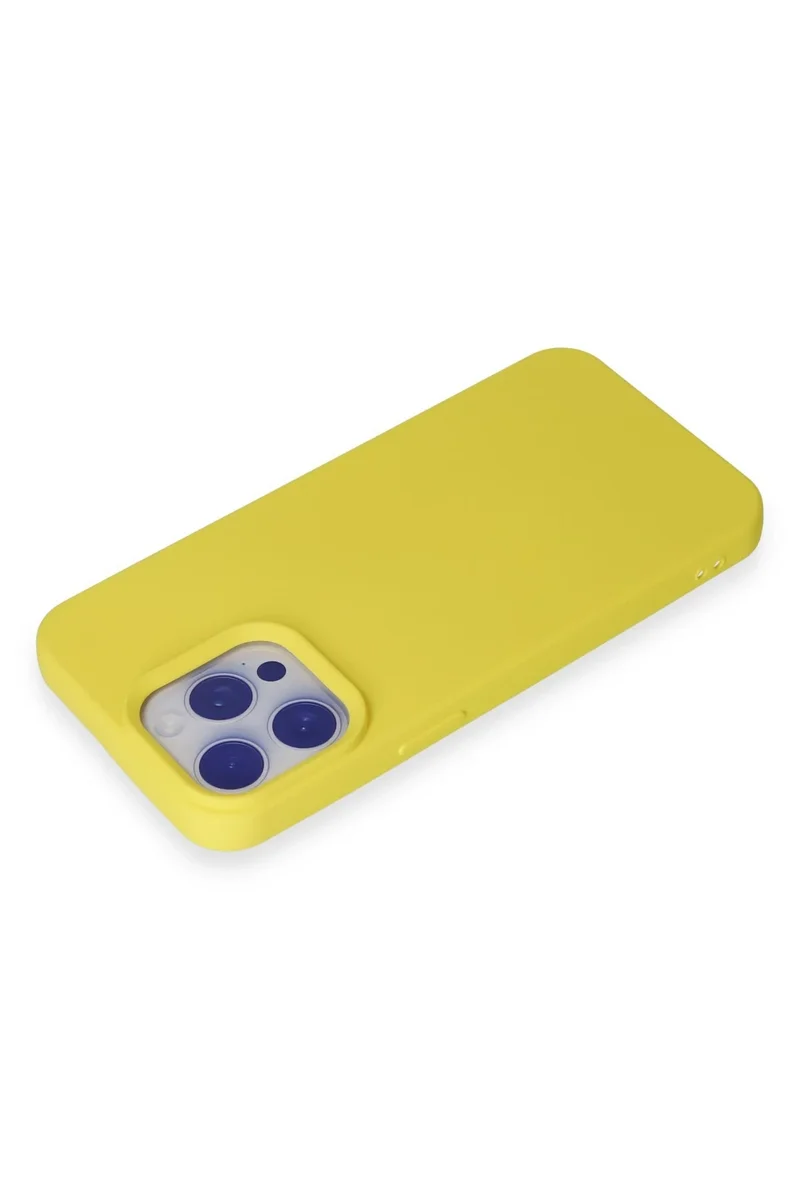 Newface iPhone 15 Pro Max Kılıf Nano içi Kadife Silikon - Sarı