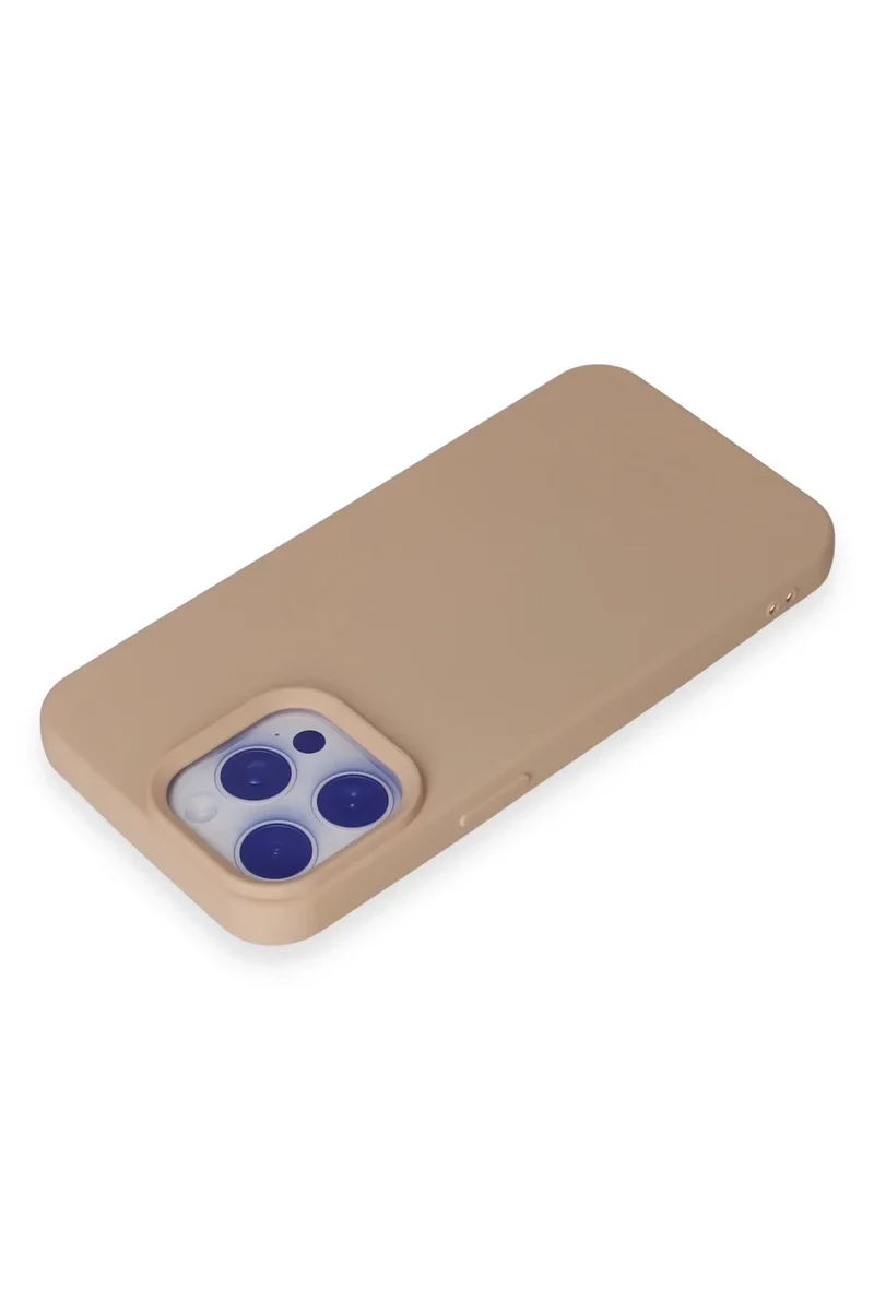 Newface iPhone 15 Pro Max Kılıf Nano içi Kadife Silikon - Pudra